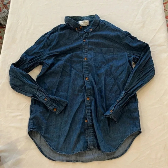 Your Neighbors Men’s button down up soft denim shirt‎ large - Picture 1 of 3